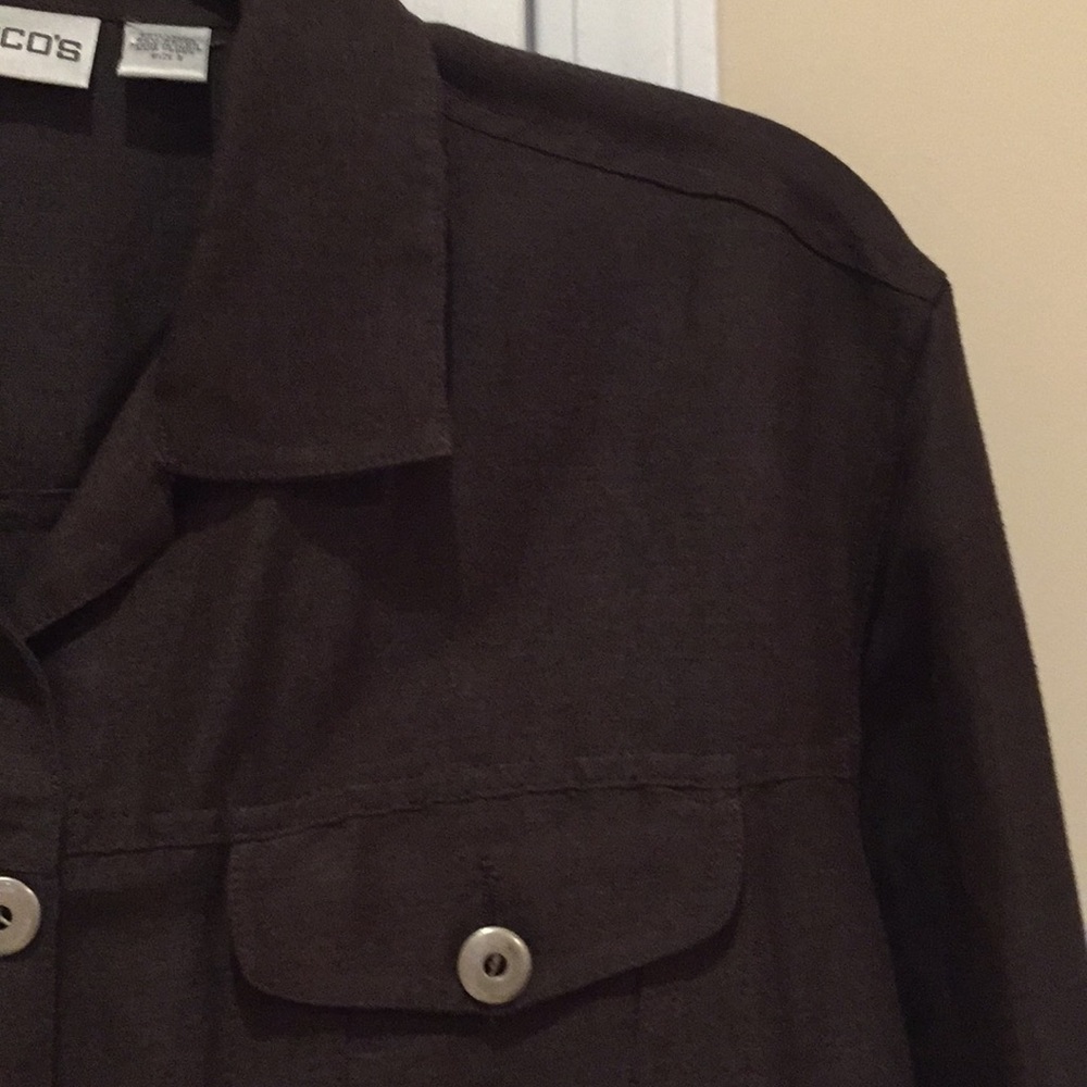 CHICOS linen blend lightweight jacket - Picture 5 of 8